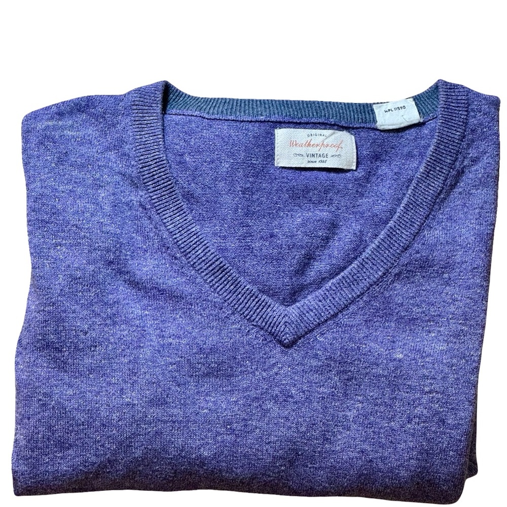Weatherproof Vintage Purple V Neck Sweater XL Heathered Knit Classic Casual!!